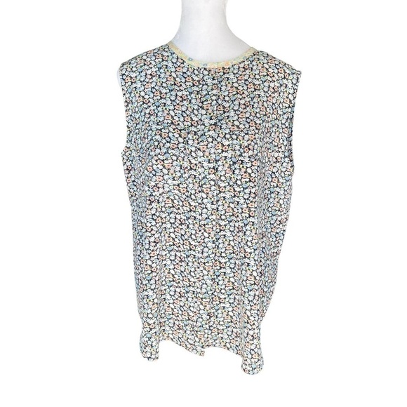 Equipment - Sleeveless Floral Button Down Silk Blouse Sz M - Picture 1 of 7